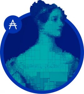 Cardano ADA Logo Azul Programador informático oficial Ada Lovelace